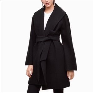 Aritzia Babaton Sian Wool Wrap Coat in Black